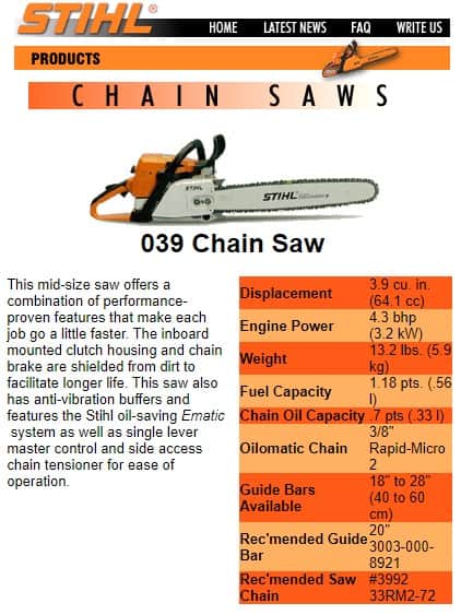 Stihl 039 price discount